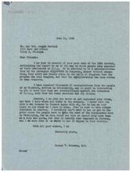["The document from George B. Schwabe to Mr. and Mrs. Joseph Havlicek discusses criticism of the O.P.A. program and expresses the congressman's belief that the program has been poorly administered. Schwabe mentions that he has received feedback from constituents who are overwhelmingly against the extension of O.P.A. He also emphasizes the importance of differing opinions and the need for transparency and accountability in government. In response, Joseph Havlicek expresses support for price controls and disagrees with Schwabe's stance on the O.P.A. extension."]
