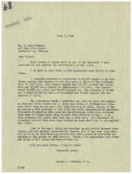 ["The document from Mr. Webster urges Representative Schwabe to take a strong stand in favor of extending the Price Control Act and strengthening enforcement. Mr. Webster also suggests placing a ceiling on used houses, implementing rent control, and sponsoring a bill for rent control throughout the United States. Representative Schwabe responds by stating that he conducted a referendum in his district which showed majority opposition to the continuation of the O.P.A. He appreciates Mr. Webster's views and believes that the American people should express themselves on controversial issues."]