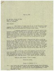["The document from George B. Schwabe, M.C. addresses the views expressed in a referendum about the continuation of the O.P.A. The referendum showed that a majority of people, including farmers and World War I veterans, were against the extension of the O.P.A. Schwabe appreciates the feedback received and believes it is important for people to express their opinions on controversial issues. The document also acknowledges the signatures of Mr. and Mrs. Range W. Littrow and sixteen others who supported the continuation of the O.P.A."]