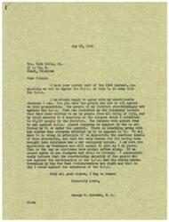 ["The document is a response to a request from Mrs. Watt Sells, Jr. to not oppose the O.P.A. (Office of Price Administration) or vote to do away with it. The writer, George B. Schwabe, M. C., explains that while he is happy to agree with constituents when possible, the majority of people in his district are against the O.P.A. He believes that the system is wrong in principle and was only justified during a war emergency. Schwabe expresses his belief that those against the O.P.A. are right and explains his decision to vote against its extension. He ends the letter by stating that they can agree to disagree and still be friends."]
