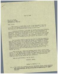 ["The first letter is from George B. Schwabe, a congressman, responding to a letter from Mr. F. E. Mertz regarding the O.P.A. Schwabe conducted a referendum in his district which showed that the majority of people were against the continuation of the O.P.A. He values the input of the American people on controversial issues. The second letter is a plea to Schwabe to keep the O.P.A. going to prevent inflation, signed by multiple employees and citizens of Bartlesville, Oklahoma."]