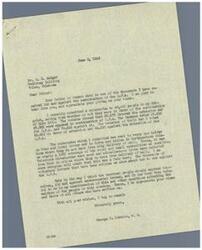 ["The document includes a letter from George B. Schwabe, a member of the House of Representatives, discussing the results of a referendum on the continuation of the O.P.A. The majority of respondents were against the extension of the O.P.A., including farmers and World War I veterans. Schwabe emphasizes the importance of public opinion on controversial issues and expresses appreciation for the feedback received. Additionally, there is a letter from O. B. Badger expressing concern that weakening the O.P.A. could have negative consequences for the American people and the Republican party."]