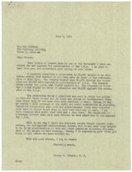["Mr. Lee Clinton wrote a letter to George B. Schwabe expressing his views on the continuation of the O.P.A. Schwabe had conducted a referendum in his district which showed that a majority of people were against the O.P.A. Schwabe believes that it is important for the American people to express their views on controversial issues. Clinton, in his response, questions Schwabe's support for the O.P.A. and suggests that it is important to protect the interests of those who suffer from high prices. Clinton also expresses gratitude towards Schwabe's secretary for her assistance."]