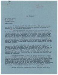 ["The recipient of the letter is being asked to use his influence to secure the enactment of a workable OPA bill by Congress before the end of the month. The writer expresses concern about the impact of rising prices on the Tri-State mining district and personal hardships faced by wage earners due to the end of price controls. The writer also criticizes the OPA for causing inflation and government borrowing, and expresses skepticism about the effectiveness of the new OPA bill."]
