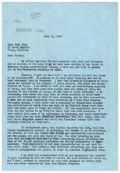 ["The document is a letter from a congressman to a constituent regarding the issue of price control, specifically the revival of O.P.A. The congressman states that the majority of constituents are opposed to price controls, except for rent controls. He criticizes the poor administration of O.P.A. and the lobbying efforts of those who benefit from the controls. The congressman appreciates feedback from constituents and promises to vote based on the best judgment. The document also includes a section written in code, which is difficult to decipher."]