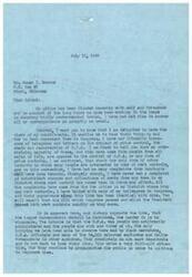 ["The first letter is from Congressman George B. Schwabe, stating that he has received many letters and telegrams from constituents opposed to the revival of price controls, particularly rent controls. He notes that bureaucratic control is difficult to eliminate and that lobbying efforts are being made to maintain controls. The second letter is from a constituent, James I. Monroe, expressing concern over rising prices since the expiration of price and rent controls and requesting the extension of controls for another year."]