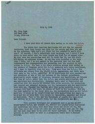 ["The document is a letter from George B. Schwabe, M.C. to Mr. Bing Soph, discussing the O.P.A. and stating that American servicemen fought and died for the people, not special interests. Schwabe argues against the O.P.A. and believes it is un-American and should be abolished. He also mentions pressure groups influencing Congress and expresses his belief that a planned economy will not lead to prosperity. Schwabe also mentions his views align with Democrats from the South and the Midwest."]