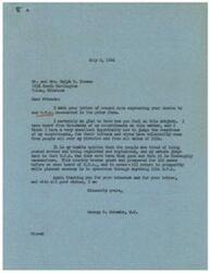 ["Mr. and Mrs. Ralph R. Brewer of Tulsa, Oklahoma wrote a letter to Congressman George B. Schwabe expressing their desire for O.P.A. to be re-enacted in its prior form. They believe that discontinuing O.P.A. will cause hardship and are in favor of stringent price controls. Congressman Schwabe responds by stating his opinion that O.P.A. has done more harm than good and is un-American. Schwabe believes that planned economy is not beneficial for the country's prosperity."]