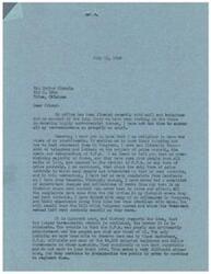 ["The author, George B. Schwabe, is responding to a constituent, Hunter Miracle, regarding the issue of price control. Schwabe states that the majority of constituents are opposed to the revival of price controls, particularly rent controls. He believes that bureaucratic control, such as the O.P.A., is difficult to eliminate once established. Schwabe acknowledges the lobbying efforts of black marketers and O.P.A. officials to maintain control. He appreciates hearing from constituents and promises to vote based on their input. Miracle urges Schwabe to do all in his power to retain price control."]