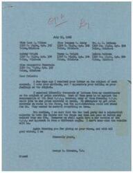 ["The document is a letter from Senator George Schwabe discussing rent control and price controls. He mentions receiving letters from constituents on the subject and notes that the New Deal party has majority control in both the Senate and House. The document urges for the passing of a Rent Control Bill and suggests keeping rents at the same level as the last O.P.A. Bill. The document is signed by several individuals living in different apartments at 1320 S. Elgin in Tulsa, Oklahoma."]