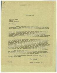 ["The first letter is from George B. Schwabe to C.F. Gowdy, where Schwabe expresses concern about his sons in the military and discusses heavy workload due to war activities. He also mentions possible use of Gowdy's story in connection with a proposed Railroad Retirement benefit measure. The second letter is from Gowdy to Schwabe, discussing his service in the army and how the proposed amendment to the Railroad Retirement benefit would affect him financially. Both letters show a personal connection and concern for each other's well-being."]