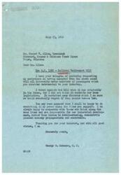 ["The document is a letter from George B. Schwabe, a congressman, to Howard W. Allen, President of Missouri, Kansas & Oklahoma Coach Lines, regarding the Railroad Retirement Bill HR 1362. Schwabe expresses his opposition to the bill and assures Allen of his assistance in having inter-city motor carriers of passengers exempted from the bill. He also criticizes the bill as not being workable or sane legislation and expresses his support for those responsible for industrial development. Allen had previously sent a telegram to Schwabe requesting his assistance in exempting inter-city motor carriers from the bill."]
