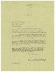 ["The document acknowledges receipt of a request for a copy of the Boren Bill from Mr. Thomas B. Scott, Jr. Congressman Schwabe is absent but a copy of the bill has been obtained and enclosed. Additionally, a report from the Committee of the Whole House on the state of the Union is also included, with attention directed to minority views expressed by Honorable Joseph P. O'Hara. The office is willing to assist whenever needed."]