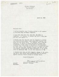 ["Sylvan I. Stroock, the President of S. Stroock & Co., Inc., wrote a letter to the House Ways and Means Committee urging them to vote against Bill HR 2652, which proposed an extension of the Trade Agreements Act allowing further reductions in tariff rates. Stroock argued that Congress should reclaim its constitutional powers in making commercial treaties and writing tariff bills, rather than leaving it to the Department of State. He highlighted the potential negative impact of reducing tariffs on American industries, particularly in the woolen manufacturing sector, due to lower labor costs abroad. Stroock emphasized the importance of protecting American businesses and preserving the American way of life."]