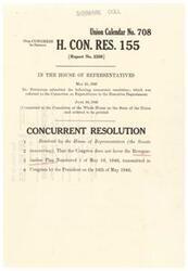 ["The document is a concurrent resolution submitted by Mr. Pittenger on May 25, 1946, expressing Congress's disapproval of Reorganization Plan Numbered 1 of May 16, 1946, transmitted by the President. It was referred to the Committee on Expenditures in the Executive Departments and later committed to the Committee of the Whole House on the State of the Union for further consideration."]