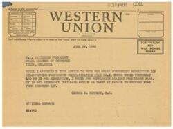 ["The document is discussing the process of sending telegrams and the importance of selecting the correct class of service. It includes sample telegrams regarding voting on resolutions and expressing opinions. It also provides information on different symbols and classes of service for telegrams."]
