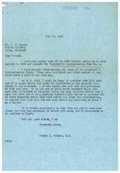 ["The sender received a postal card from Mr. Toomey asking him to vote against S. 1592 and the President's Reorganization Plan No. 1. The sender had already voted against the President's reorganization plans, but would consider S. 1592 when it comes before the House. The sender appreciates hearing from Mr. Toomey and values his views."]