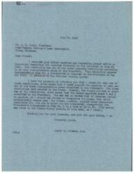 ["The document is a letter from George B. Schwabe, a member of the House of Representatives, to Louis W. Grant, President of Home Federal Savings & Loan Association. Schwabe informs Grant that he voted against three reorganization plans submitted by the President, with the Senate approving two of them. He specifically mentions that the Senate disapproved the President's Reorganization Plan No. 1. The document was written in response to Grant's request for prompt action on Concurrent Resolution 155."]