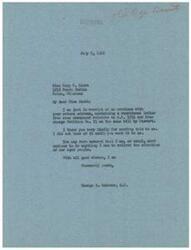 ["The document is from George B. Schwabe to Miss Mary C. Scott, thanking her for sending him information about H.R. 1831 and Discharge Petition No. 21. Schwabe expresses his willingness to help relieve the situation of elderly people."]