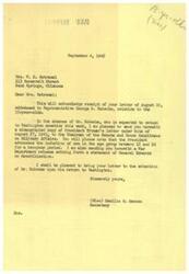 ["Mrs. Rotramel wrote a letter to Representative George B. Schwabe asking for the return of 18-year-old boys from war and to stop drafting them. She also requested support for their education and training. In response, a secretary acknowledged receipt of the letter and provided information on President Truman's stance on the issue. The secretary also promised to bring Mrs. Rotramel's concerns to Mr. Schwabe's attention when he returned to Washington."]