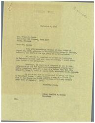 ["Mrs. Davie writes to Representative Schwabe expressing her concerns about the continuation of the Selective Service Act and the impact it has on soldiers who have served overseas. She requests that soldiers who have completed their service be allowed to return home and not be replaced by new recruits in the 18-26 age group. Mrs. Davie emphasizes the importance of considering the impact on soldiers like her husband who have completed their education and whose future opportunities may be affected by prolonged military service."]