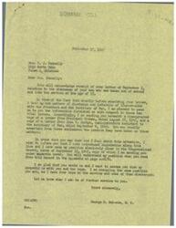 ["Mrs. Donnelly wrote to Congressman Schwabe asking for help in getting her son, who was taken out of school and into the service at 18, discharged and returned home from Europe. She feels that her son has done his share in combat and should be allowed to come home. Congressman Schwabe responds by informing her of his efforts to introduce legislation on this issue and expresses sympathy as he also has four sons in the service. He promises to do all he can to help her and other families in similar situations."]