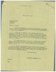 ["The document is a letter from George B. Schwabe, a member of Congress, acknowledging receipt of a petition from Mrs. Sam Hatch and others requesting the release of 17, 18, and 19-year-olds who served in the armed forces during the war so they can resume their education. Schwabe mentions taking up the matter with the War Department and President Truman, and includes copies of relevant correspondence. The document also lists the names and addresses of the petition signers."]
