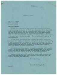 ["Mrs. J.H. Jackson wrote to Congressman George B. Schwabe requesting that her son, who is serving in the army and has not completed his schooling, be discharged so he can finish his education. Schwabe responds by explaining that he has introduced bills in Congress to address the situation and is fighting for the rights of 18-year-old boys in the service. He acknowledges her concerns and reassures her that he is working to help these boys every day."]