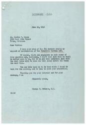["Curtis Bryan is urging George B. Schwabe to support the continuation of the Selective Service Act, emphasizing the importance of maintaining military strength for national security. Schwabe responds that he will consider the best interest of the country when the issue comes before the House. Bryan expresses his support for Schwabe's stance on the matter."]