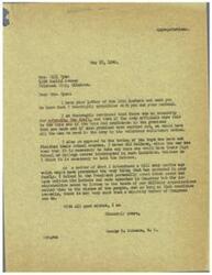 ["Mrs. Bill Ryan writes to Congressman George B. Schwabe expressing her disappointment with the draft law, as her 19-year-old son's college education was interrupted when he was drafted into the Army. She explains that her husband, a G.I. who lost his life in the war, would have wanted their son to continue his education. She requests that Congressman Schwabe take action to allow her son and others in similar situations to return to school and live normal lives. Congressman Schwabe responds sympathetically, expressing his opposition to the draft extension and the taking of boys who have not finished their school courses. He mentions a bill he introduced to prevent such situations and acknowledges the limitations of a minority Member of Congress."]
