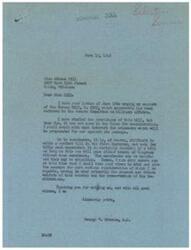 ["Miss Athene Hill is writing to Honorable George B. Schwabe, M.C. urging his support for the Gurney Bill, S. 2303, which proposes a Selective Service Act to include teen age boys for a limited term of service. She believes this will allow young men to return home, resume their education, and establish themselves in civilian life, while also allowing family men in service to return to their families. Schwabe responds, stating he will consider her views and give the bill serious consideration, with the welfare of the country in mind."]