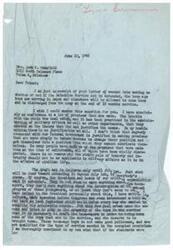 ["Mrs. John W. Wakefield is concerned about whether teenage boys serving in Japan and elsewhere will be allowed to come home and be discharged from the Army at the end of 18 months of service if the Selective Service Act is extended. The sender of the letter expresses skepticism about government promises and argues for the extension of the draft only if necessary, advocating for a voluntary system instead. The document also mentions efforts to defer boys who want to complete their schooling and expresses a commitment to serving the best interests of the people."]