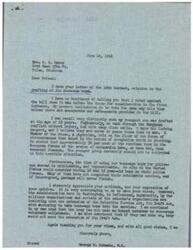 ["Mrs. F.A. Haver wrote a letter to George B. Schwabe expressing her concerns about the drafting of teen-age boys into the military. Schwabe responded, stating that he voted against the bill and is inclined to do so again unless amendments and safeguards are included. He believes that drafting teen-age boys is wrong and that the Army should focus on encouraging voluntary enlistment instead of extending the Draft Act. Schwabe appreciates Haver's views and agrees with her opposition to the draft."]