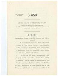 ["This text is a bill introduced in the 79th Congress, 1st Session, to amend the National Service Life Insurance Act of 1940. It includes changes to definitions of terms like 'child', 'parent', 'brother' and 'sister', and outlines provisions for granting insurance to individuals in active service. The bill also addresses eligibility criteria and requirements for insurance coverage under the Act."]