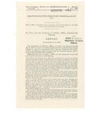 ["The document is a report from the Committee on Military Affairs regarding a bill (H.R. 4051) to grant enlisted personnel of the armed forces certain benefits in lieu of accumulated leave. The bill allows for a lump-sum payment for accumulated leave upon discharge, with provisions for payment to survivors in case of the individual's death. It also establishes criteria for eligibility, calculations for payment, and administration of the act. The bill aims to place enlisted personnel on the same basis as officers with respect to leave benefits."]