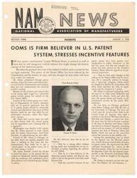 ["Casper William Ooms is the new patent commissioner who believes in the United States patent system and aims to improve its efficiency by reducing delays in the issuance of patents. He has not made any commitments to any groups regarding policy changes and is not considered a radical. The government is considering legislation to support scientific research and education, while also addressing concerns about manufacturers entering into patent agreements that may go against public interest or antitrust laws. The importance of independent inventors and stability of funding for research programs are also emphasized."]