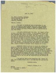 ["The document is a letter from George B. Schwabe, a member of Congress, to Mr. John W. Ducote, Commander of Rollie McCartney Post No. 97 of The American Legion. Schwabe expresses his support for a bill introduced by Representative Dwight L. Rogers of Florida providing terminal leave for enlisted men in the Armed Forces. He discusses his personal involvement in advocating for the bill and agrees with the resolution passed by the post endorsing the bill. Schwabe emphasizes the importance of treating enlisted men and officers equally in terms of terminal leave payments. He concludes by assuring Ducote of his support for the bill."]