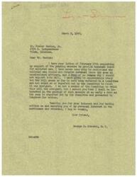 ["Mr. Beaker Meeks Jr. wrote to Representative  George B. Schwabe requesting his support for a bill to provide terminal leave for enlisted men. Schwabe responded expressing his personal interest in supporting the bill and mentioned that it had been referred to a committee but had not been acted on yet. Meeks urged Schwabe to do everything in his power to pass the bill, as it was important to Navy men. Schwabe assured Meeks of his interest in the servicemen and veterans."]