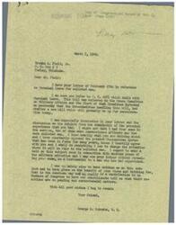 ["The document is a correspondence between Truman A. Field, Jr. and George B. Schwabe, a member of the House of Representatives, regarding a bill (H.R. 4051) related to granting enlisted men in the military the same terminal leave privileges as officers. Field expresses his concern about the unfair treatment of enlisted men in comparison to officers and urges for a change in the system. Schwabe acknowledges Field's letter and promises to address the issue in Congress."]