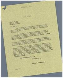 ["Frances Good writes to George B. Schwabe, expressing her concern about her brother who is in the service and scheduled for overseas shipment, leaving behind two young children. She emphasizes the importance of fathers being present in their children's lives and urges Schwabe to do everything in his power to bring back fathers like her brother to give their children the care and guidance they deserve. Schwabe responds, explaining his efforts to pass bills for the discharge of servicemen with young children, despite opposition from the New Deal crowd in Congress. He offers assistance in obtaining a discharge for her brother if certain conditions exist."]