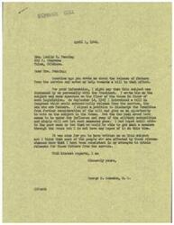 ["Mrs. Fanning wrote to Congressman Schwabe in support of a bill to release fathers from the service. Congressman Schwabe had personally discussed the issue with the President, introduced a bill in Congress, and made speeches in favor of the legislation. However, he expressed frustration that the bill was not making progress in the House due to opposition from the military authorities and the New Deal crowd. Despite his efforts, he did not have hope that the bill would pass at that time. Mrs. Fanning urged Congressman Schwabe to continue supporting the bill, emphasizing the importance of fathers being at home to help raise their children."]
