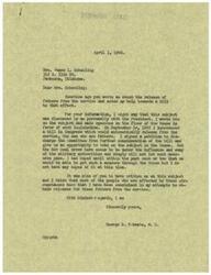 ["Mrs. Schooling wrote to George B. Schwabe, M.C. asking for help in releasing fathers from the Armed Forces. Schwabe had personally discussed the issue with the President, introduced a bill in Congress, and made speeches in favor of such legislation. However, he was unable to get the bill passed due to opposition from the military authorities and the New Deal crowd. Schwabe thanked Mrs. Schooling for her letter and assured her that he had consistently tried to obtain releases for fathers from the service."]