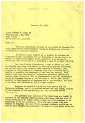 ["Lieut. Carney M. Layne wrote a letter to Representative George B. Schwabe inquiring about a bill to provide for the discharge of men who want to return to school. Schwabe has introduced a bill, HR 4376, and has taken personal action on the matter. However, there is opposition to such legislation from the New Deal majority in Congress and the President. The document also explains the process of how bills are considered and passed in Congress."]