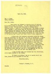["The document from Mrs. Abram expresses concern about the treatment of American soldiers in foreign lands and requests help in bringing them home. Congressman Schwabe responds, stating he has tried to pass legislation to bring soldiers home and has spoken with the President about the issue. Mrs. Abram also expresses frustration about the lack of transportation for soldiers to return home and urges for action to be taken."]