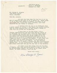 ["The document is written by Gladys Zani to George Schwabe, expressing her frustration with the lack of support for wives of ex-servicemen who have been deserted. She has sought help from various organizations but has been told that there are no funds available to bring the men back to their families or to enforce child support. She believes that there should be provisions in place to ensure that ex-servicemen support their families, and asks if there is anything a wife can do in this situation."]
