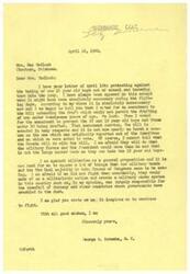 ["Mrs. Tetlock wrote to Congressman Schwabe expressing her concern about 18 year old boys being drafted into the Army. Congressman Schwabe shares her concerns and explains that he voted for amendments to the draft bill to prevent drafting men under 21. He believes that militarism is dangerous and opposes the military influence in government. Mrs. Tetlock appreciates his support and hopes for a law to raise the draft age to 21."]