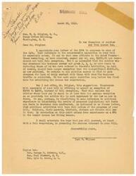 ["The document is addressed to Mr. Stigler regarding the exemption of soldiers' pay from income tax. The writer suggests a compromise of offering an exemption of $3000 to $4000 instead of full exemption to help relieve soldiers who are most oppressed by the current law. The writer also mentions the potential political implications of the bill and expresses hope for its success."]