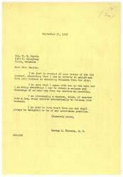 ["Mrs. Haynie writes to Congressman Schwabe requesting assistance in getting her husband, who is serving in the Army overseas, released from service. She expresses her frustration with Congressman May's attitude towards the situation and suggests making Selective Service a permanent part of the law to maintain adequate strength in the Armed Services without penalizing those who have already served. She also mentions her financial struggles as a result of losing her job at an aircraft plant. Mrs. Haynie emphasizes the need for help and support for families of service members."]
