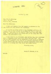 ["The document from Rita M. DeCourcy to Representative  George B. Schwabe expresses concern about the delay in demobilization of soldiers and sailors and urges him to sign a discharge petition in support of a bill introduced by Representative  Paul Shafer. Schwabe responds by explaining that he usually does not sign discharge petitions but made an exception in this case because he is eager to get the boys back home, as he has four sons in the service. He mentions his efforts to bring the soldiers back home through discussions with the President and bills introduced in Congress, but expresses doubt about the willingness of the government to pass any legislation until public opinion becomes overwhelmingly strong."]