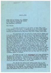 ["In a letter dated July 2, 1946, George B. Schwabe, a member of Congress, responds to S/Sgt Oran R. Fleming, Jr., praising his ambition and determination. Schwabe criticizes the military's treatment of volunteers and discusses the favoritism shown to fathers over servicemen like Fleming who want to return home to finish their education. Schwabe shares stories of his own sons who served in the military and encourages Fleming to continue pursuing his education. He mentions a bill he introduced in Congress to automatically discharge servicemen who wanted to finish their education, but it was not approved. Schwabe expresses his intention to publish Fleming's letter in the Congressional Record to highlight the sentiments of servicemen."]